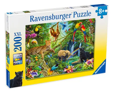 Puzzle Ravensburger din 200 XXL de piese - Animale in jungla