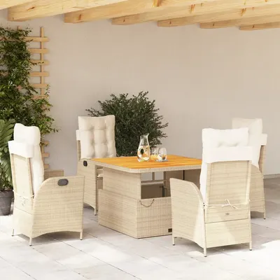 Gossi set mobilier de gradina cu perne, 5 piese, bej, poliratan