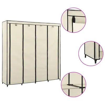 vidaXL Șifonier cu 4 compartimente, crem, 175 x 45 x 170 cm
