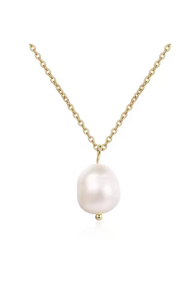 Colier din argint placat cu aur si perla de apa dulce Sakura 2939918K - Auriu