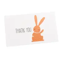 Felicitări hârtie pentru copii cu mesaj Thank you - model iepuraș (set 50 buc) - Default Title