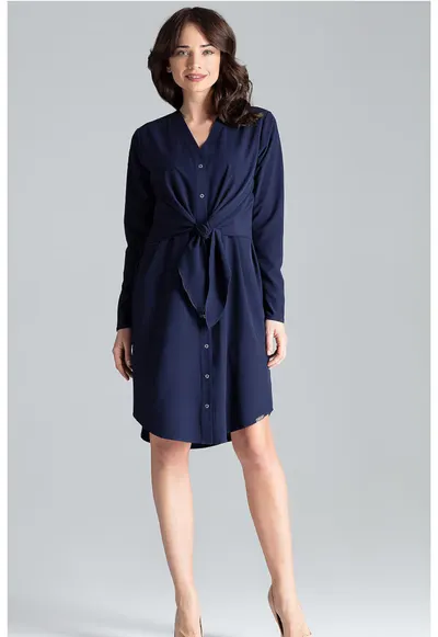 Rochie mini dama Odo L031 albastru inchis - Albastru inchis