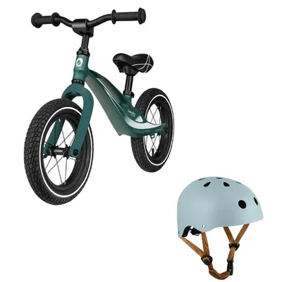 Bicicleta fara pedale, Lionelo, Bart Air, Usoara, Cu cadru din magneziu, Cu ghidon si sa reglabile, Greutate 3.8 Kg, 12 inch+ Casca pentru copii, Reglabila 50-56 cm, Albastru
