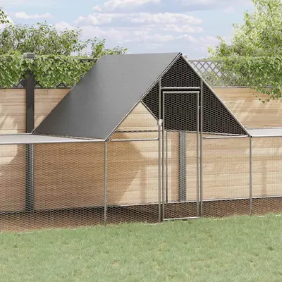 vidaXL Coteț pentru păsări, 10 x 2 x 2 m, oțel galvanizat