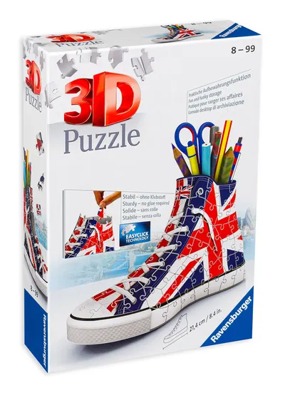 3D Puzzle Ravensburger din 108 de piese - Pantof, Union Jack