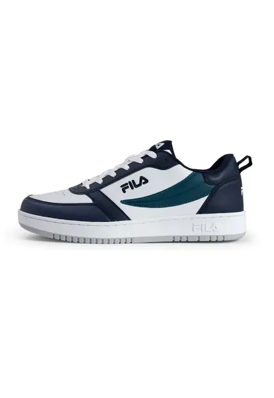 Pantofi sport de piele ecologica cu detalii perforate Rega - Alb/Verde persan/Bleumarin