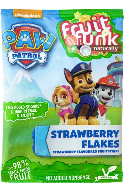 Fulgi din fructe cu capsuni Paw Patrol, 16g, Fruit Funk