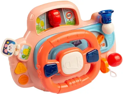 Jucărie activă Caretero Toyz - Volan de curse, roz