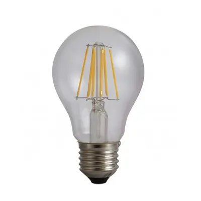 Bec Filament E27, model A60, 6W=60W, 3000K, lumina calda