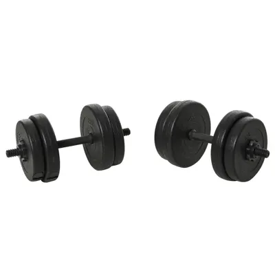Set de 2 Gantere cu Discuri 18Kg HOMCOM | Aosom Romania