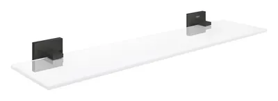 Polita oglinda Grohe Start Cube Shelf 530mm, montare pe perete, fixare ascunsa, sticla/crom