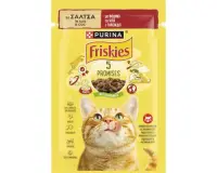 Hrana umeda pentru pisici Friskies Adult cu vita in sos 85 gr
