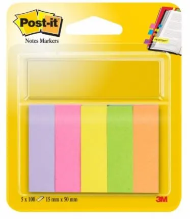 Indici autoadezivi Post-it 670-5 - Mix neon, 1.5 х 5 cm