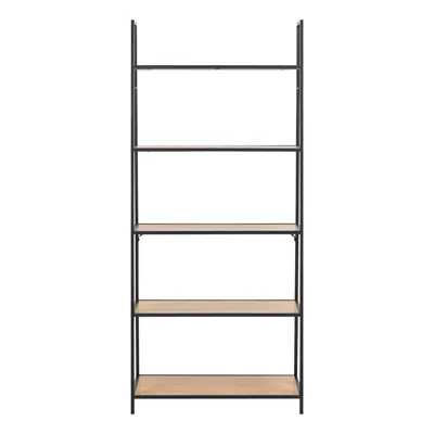 Etajeră neagră/în culoare naturală cu aspect de lemn de stejar 77x175 cm Seaford – Actona