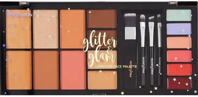 Profusion Cosmetics Paletă multifuncțională Glitter & Glam, 20 piese