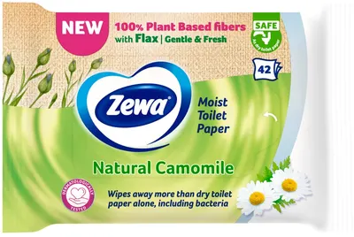 Hartie igienica umeda Zewa - Natural Camomile, 42 buc