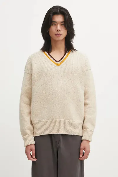 Visvim pulover de lână COLLEGE V-NECK