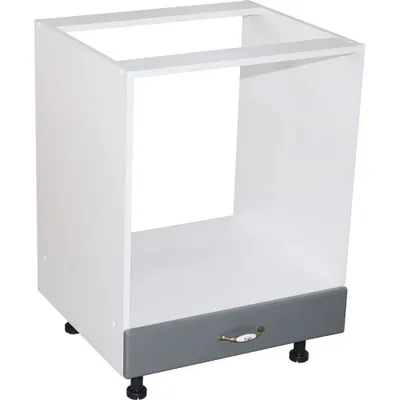 Corp pentru cuptor incorporabil cu sertar Zebra, alb/MDF GRI, fara blat, 60 x 82 x 57 cm