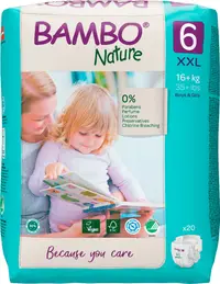 Scutece Ecolabel Nr. 6 pentru 16+ kg, 20 bucati, Bambo Nature