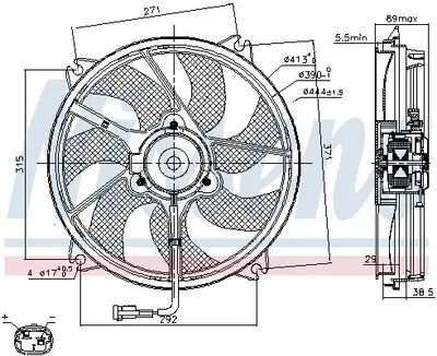 Ventilator Radiator Potrivit Citroen Berlingo Minivan, C5, C5 I, C8, Jumpy; Fiat Scudo, Ulysse; Lancia Phedra; Peugeot 307, 807, Expert, Expert Tepee; Toyota Proace 1.4-3.0 07.98