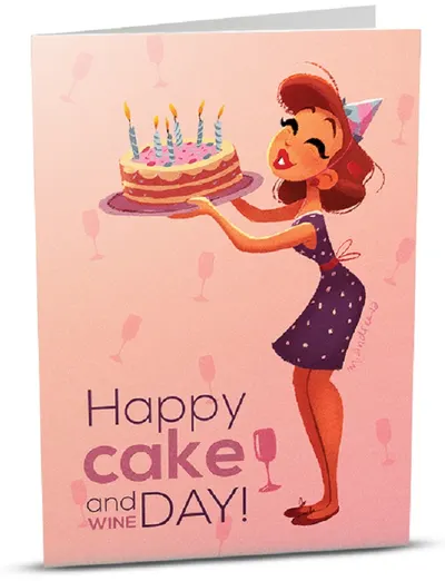 Felicitare iGreet - Happy cake and wine day!