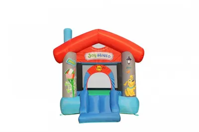Saltea gonflabila Fun House cu tobogan, loc pentru sarituri si cos de baschet