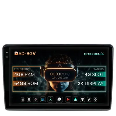 Navigatie Jeep Dodge Chrysler Universal, Android, V-Octacore 4GB RAM + 64GB ROM, 10.36 Inch - AD-BGV10004+AD-BGRKIT291