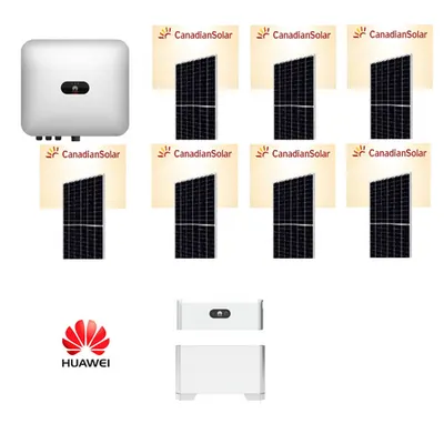 Sistem fotovoltaic trifazat 4.27 kW cu stocare – energie solara continua cu panouri bifaciale 610W si baterie Huawei LUNA2000 5kWh