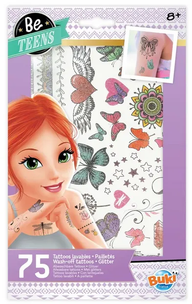Tatuaje stralucitoare pentru fetite Buki Be Teens, 75 bucati