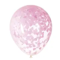 Baloane latex confetti roz 5 buc 40 cm