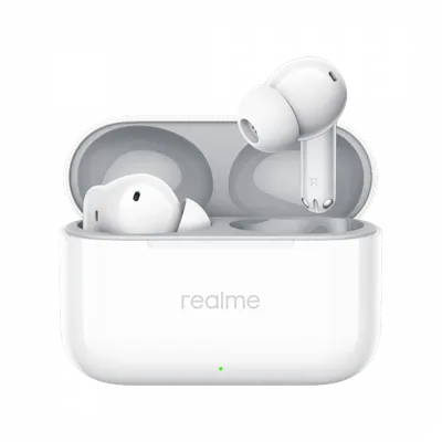 Handsfree Bluetooth Realme Buds T200, TWS, ANC, MultiPoint, Alb