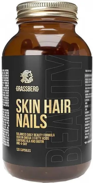 Skin Hair Nails, 120 capsule, Grassberg