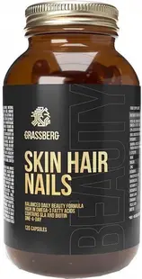 Skin Hair Nails, 120 capsule, Grassberg