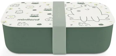 Cutie pentru mâncare Miniland - Eco Friendly, 1000 ml, broască