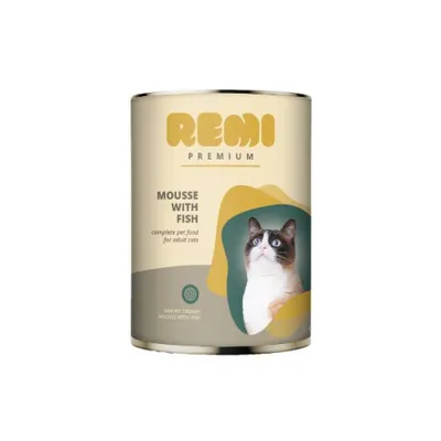 Hrana umeda pentru pisici Remi Premium Mousse cu Peste 400g