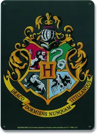 Placă metalică Logoshirt Movies: Harry Potter - Hogwarts Logo