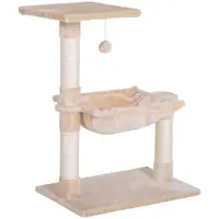 PawHut Turn pentru Pisici max 3.6kg, Copac pentru Zgariat pentru Pisici ca hamac si Minge Agatata din Lemn si Plus, 50x36x70cm, Bej | Aosom Romania