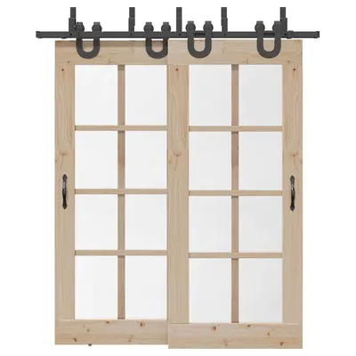 Gossi set feronerie pentru usi glisante, negru, 200 cm, otel