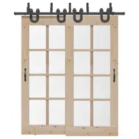 Gossi set feronerie pentru usi glisante, negru, 200 cm, otel
