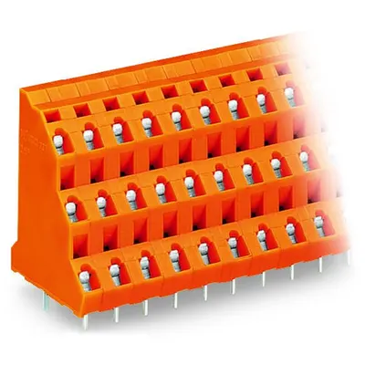 Triple-deck PCB terminal block; 2.5 mm²; Pin spacing 7.62 mm; 3 x 2-pole; CAGE CLAMP®; 2,50 mm²; orange