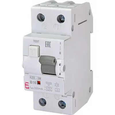 KZS-2M Intrerupatoare de curent rezidual cu protecție la supracurent, 2 module, tip A și AC KZS-2M A B16/0.3