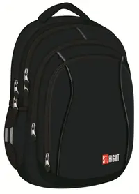 Ghiozdan cu 4 compartimente, St Majewski, St.Right Black, 43 x 32 x 20 cm