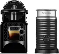 Aparat de cafea cu capsule Nespresso - Inissia & Aeroccino, 19 bar, 0.7 l, Black