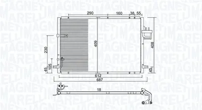 Radiator AC condensator potrivit KIA CARENS II 2.0D 07.02