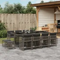 Gossi set mobilier de gradina cu perne, 13 piese, gri, poliratan