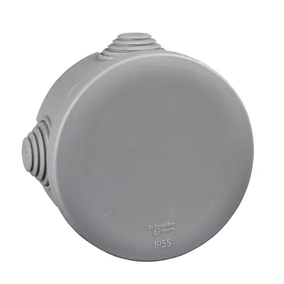 Doza De Conexiuni Mureva, Rotunda, Gri, Ø80X40Mm, Fara Borne De Conexiuni