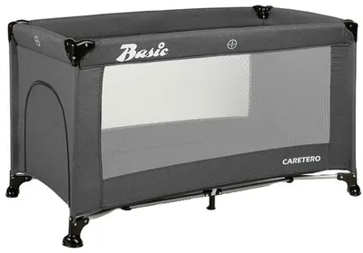 Pătuț pliabil cu 1 nivel Caretero - Basic, Graphite