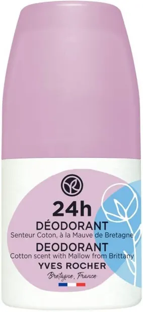 Yves Rocher Bain Nature Deodorant roll-on 24h, bumbac, 50 ml