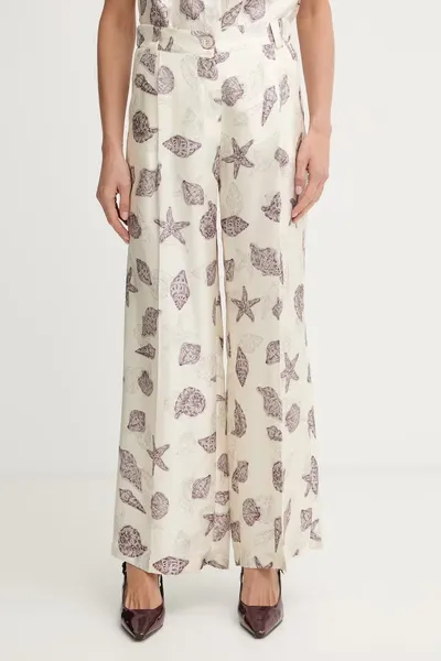 Marella pantaloni palazzo pentru femei, din mătase OPOSSUM