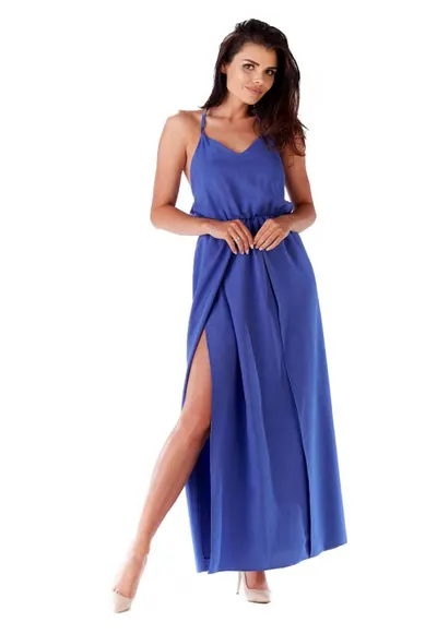 Infinite You Rochie maxi dama Ettassant M138 albastru deschis - Albastru deschis
